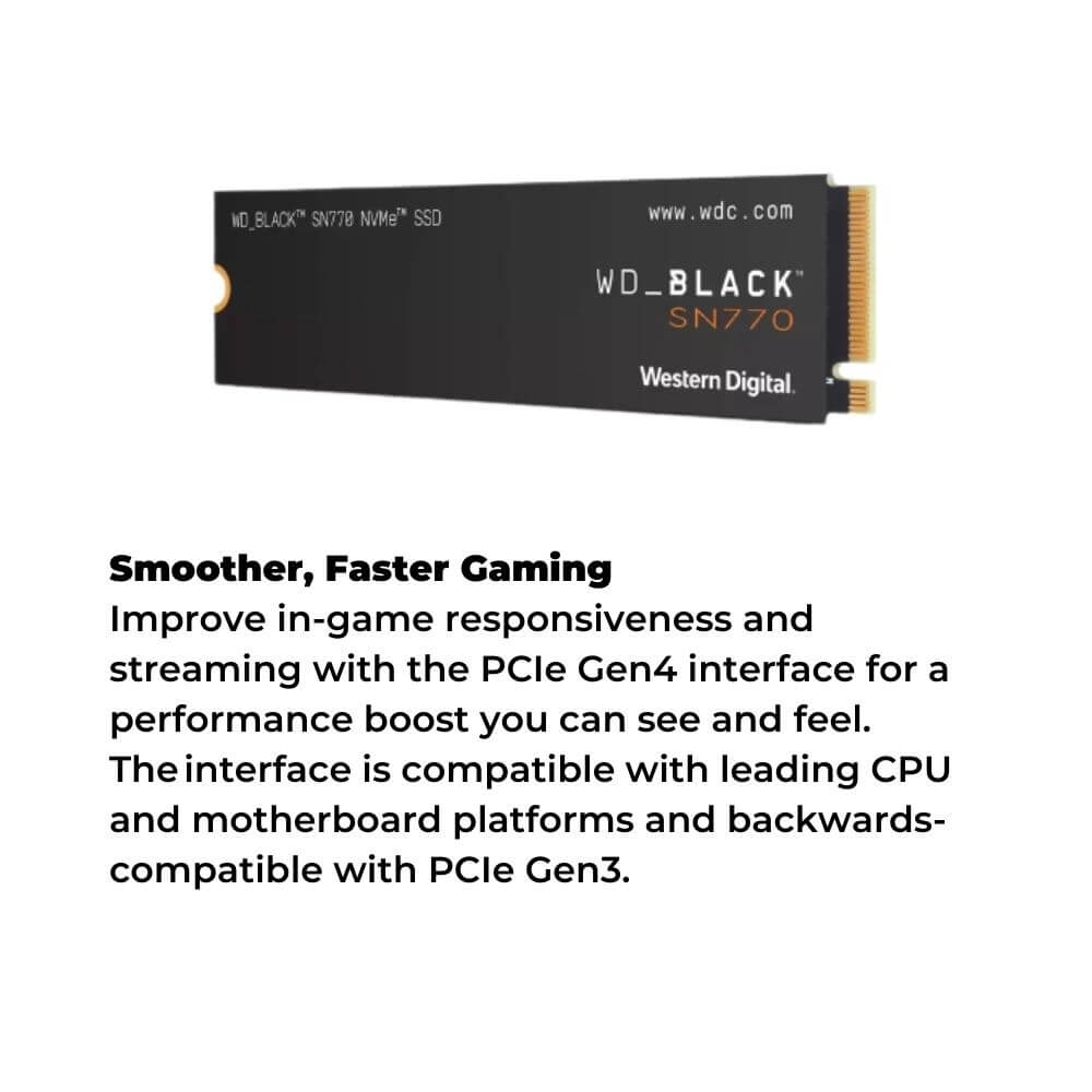 WD Black SN770 M.2 2280 PCIe NVMe Gen4 SSD